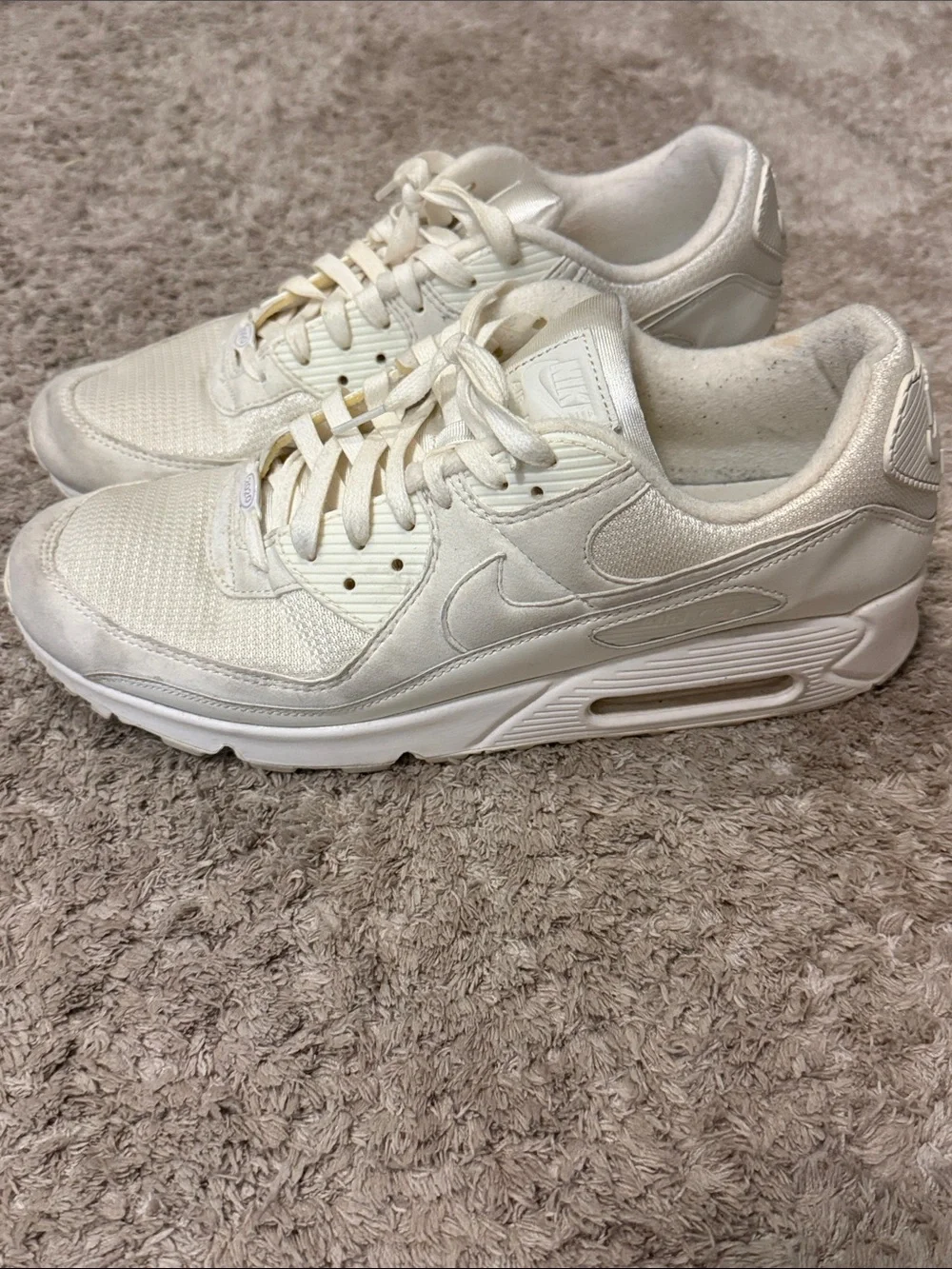 Nike Men’s Air Max 90 Casual Sneakers - White/Cream (size U.S. 13)